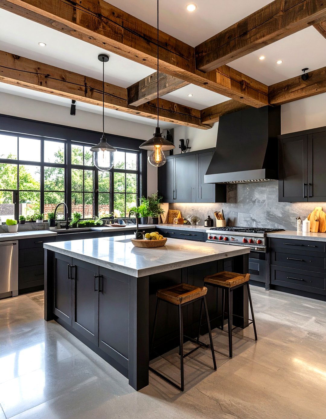 Urban Loft Kitchenette with Concrete and Metal Elements - 24 Kitchenette Ideas