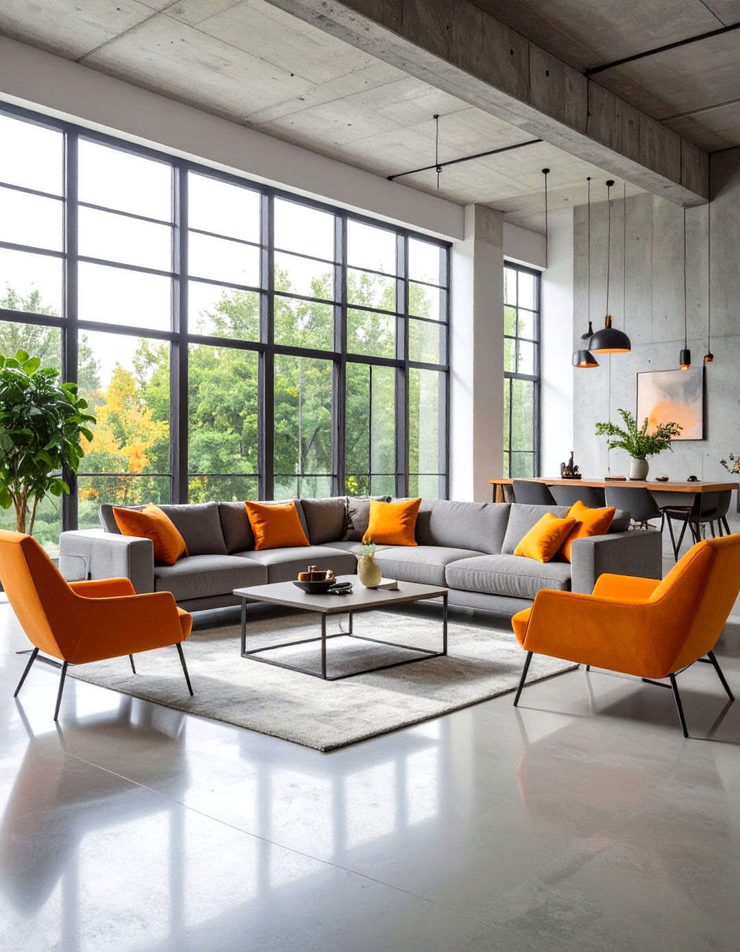 Urban Loft Orange Grey Living Room - 24 Orange and Grey Living Room Ideas