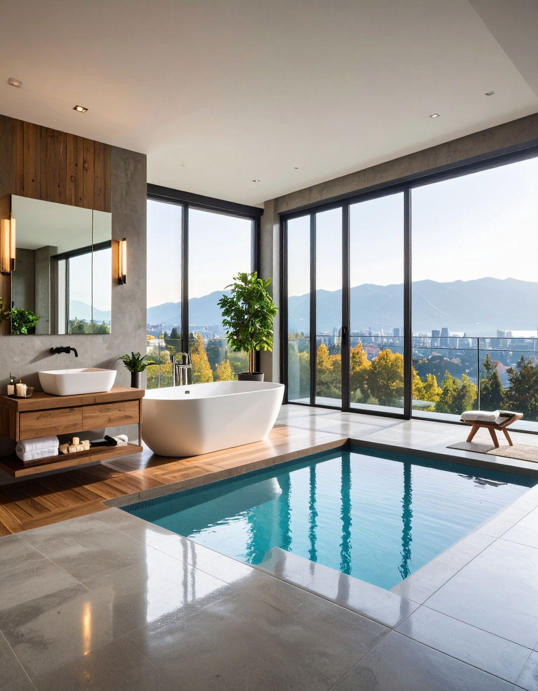 Urban Loft Pool Bathroom - 24 Pool Bathroom Ideas