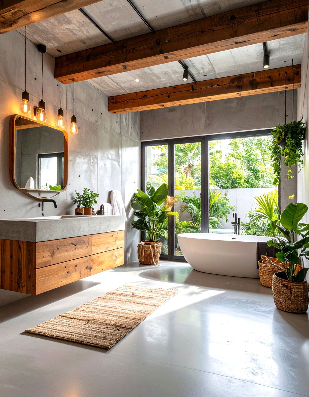 Urban Loft Powder Room with Concrete and Steel - 24 Powder Room Ideas