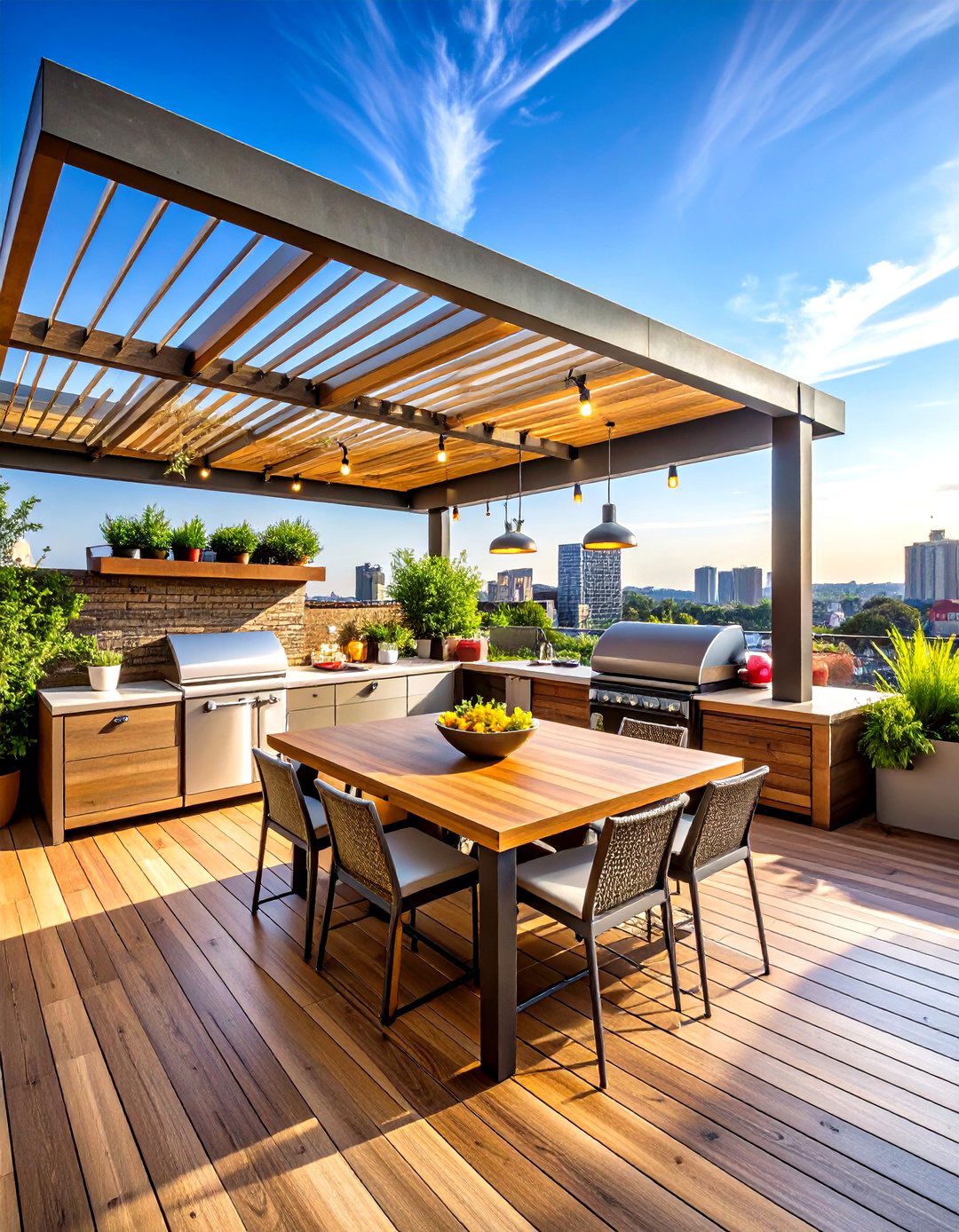 Urban Outdoor Kitchen Rooftop - 24 Rooftop Deck Ideas