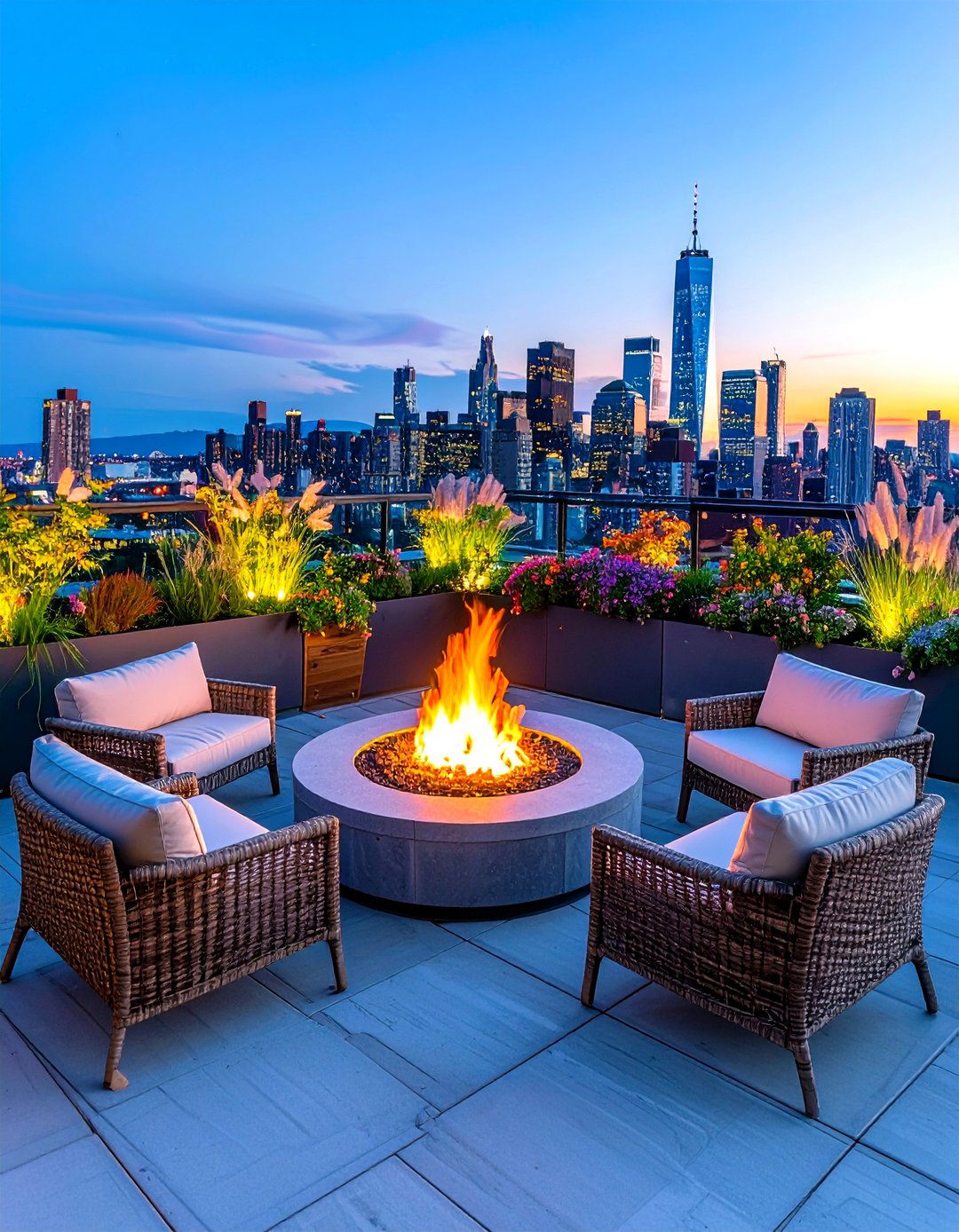 Urban Rooftop Design - 24 Tree Stump Fire Pit Ideas