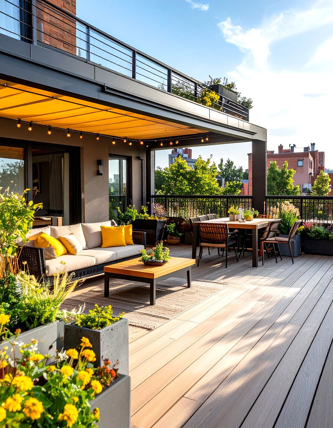 Urban Rooftop Front Porch Deck - 24 Front Porch Deck Ideas