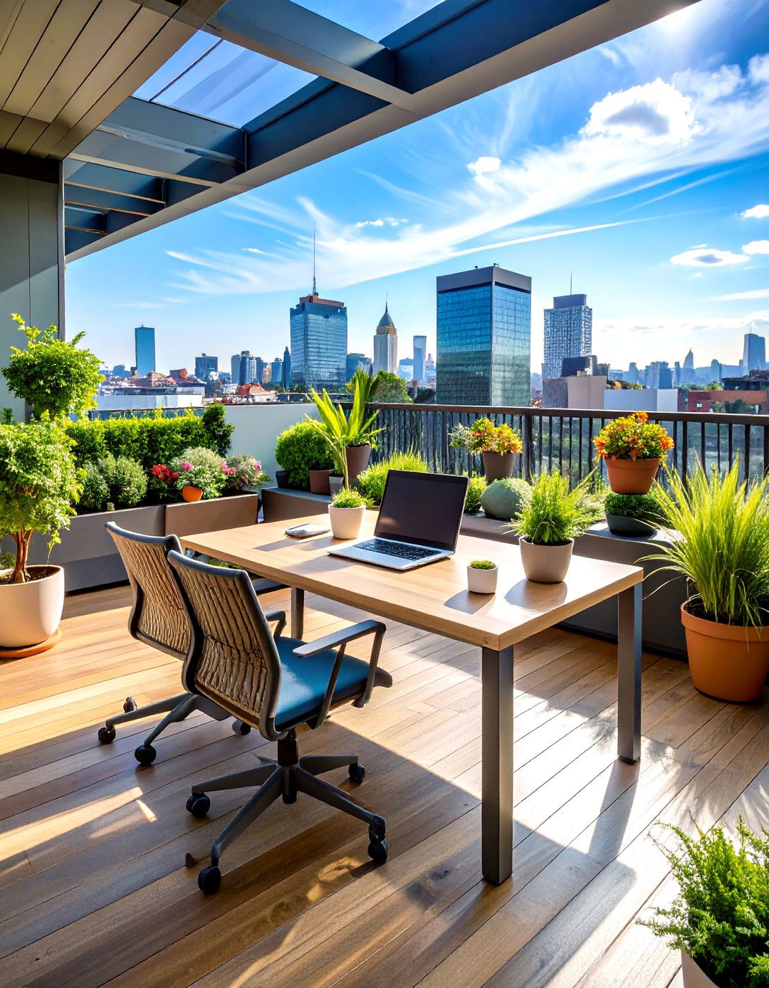 Urban Rooftop Garden Office - 24 Home Office for Couples Ideas and Designs