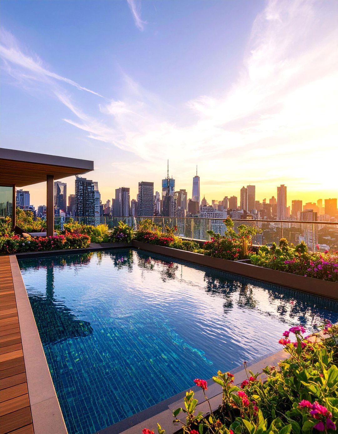 Urban Rooftop Pool with Wind Protection - 24 Small Garden Reflecting Pool Ideas