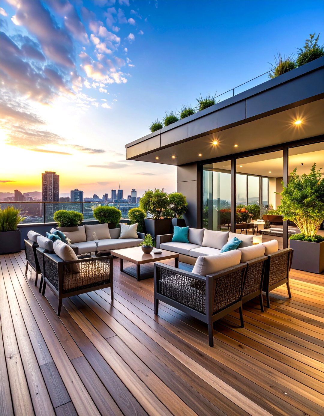 Urban Rooftop Veranda with City Views - 24 Veranda Ideas