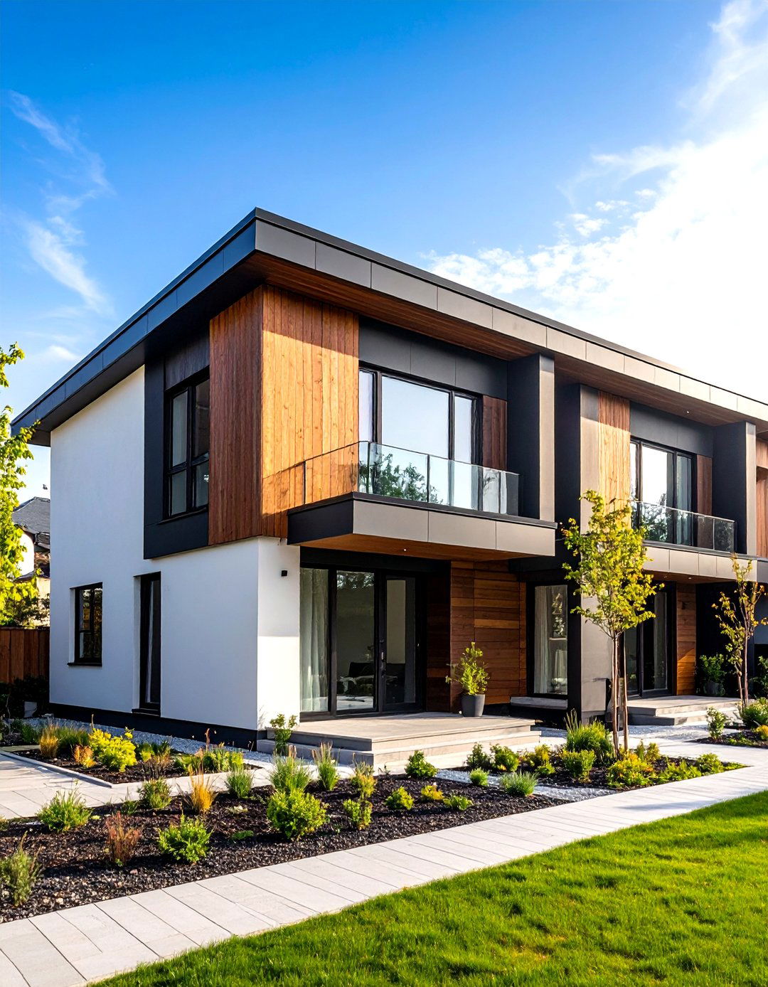Urban Townhouse Sophistication - 24 houses with black roofs