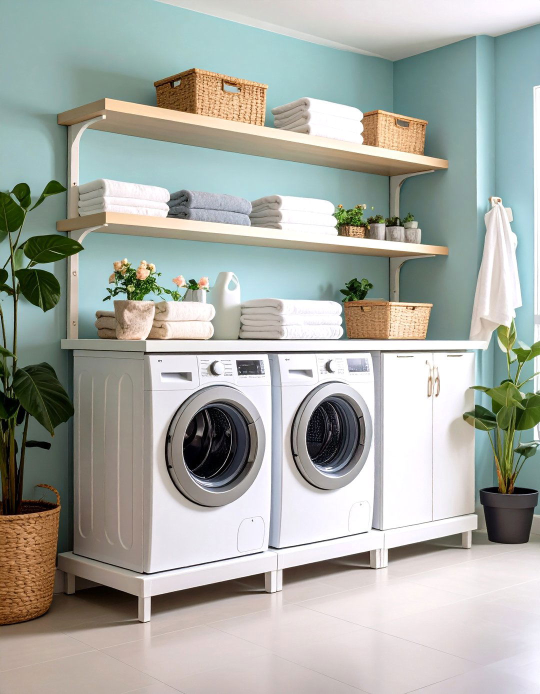 Utility Pedestal Shelving - 24 Laundry Room Shelf Ideas