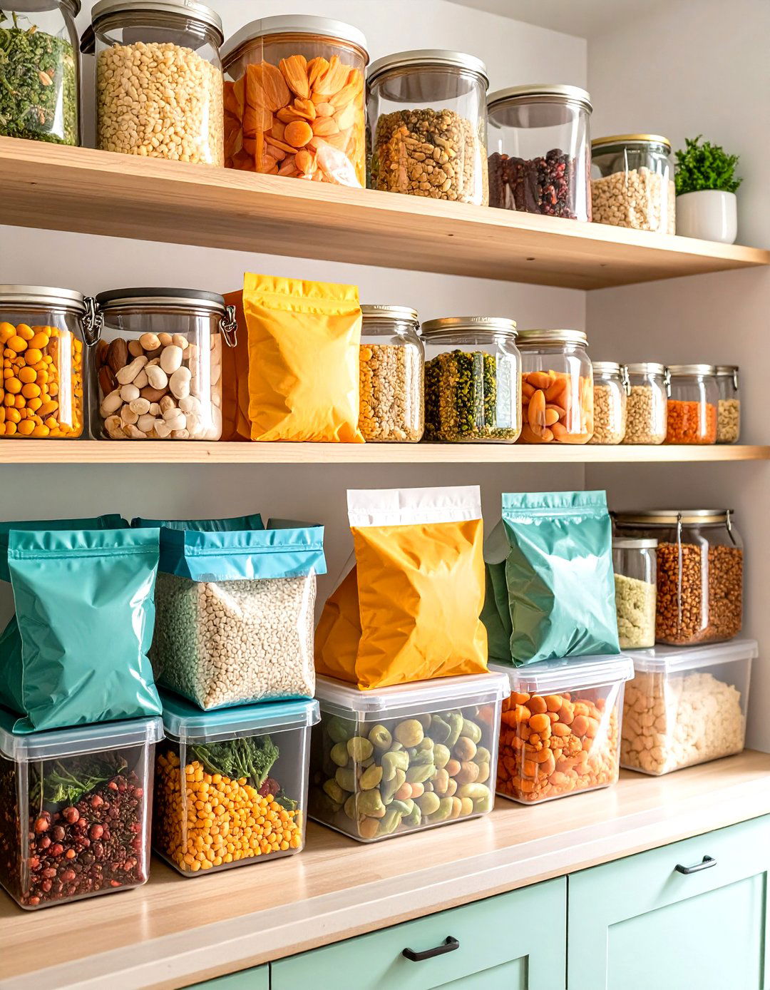 Vacuum Sealed Storage Integration - 24 Small Pantry Ideas