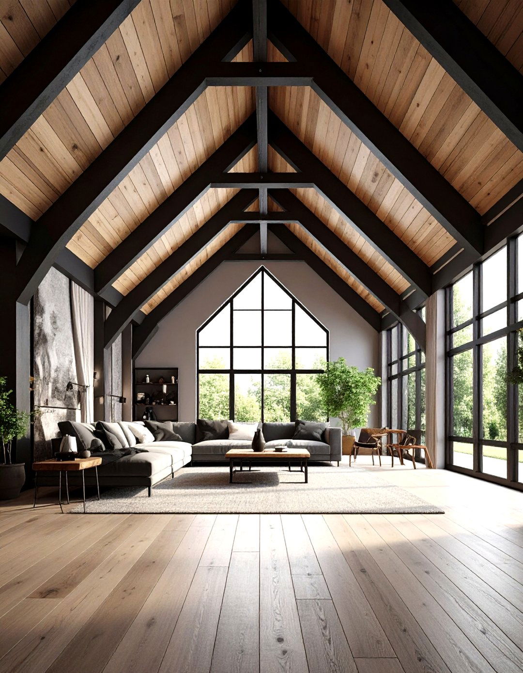 Vaulted Black Cathedral Ceiling - 24 black ceiling ideas