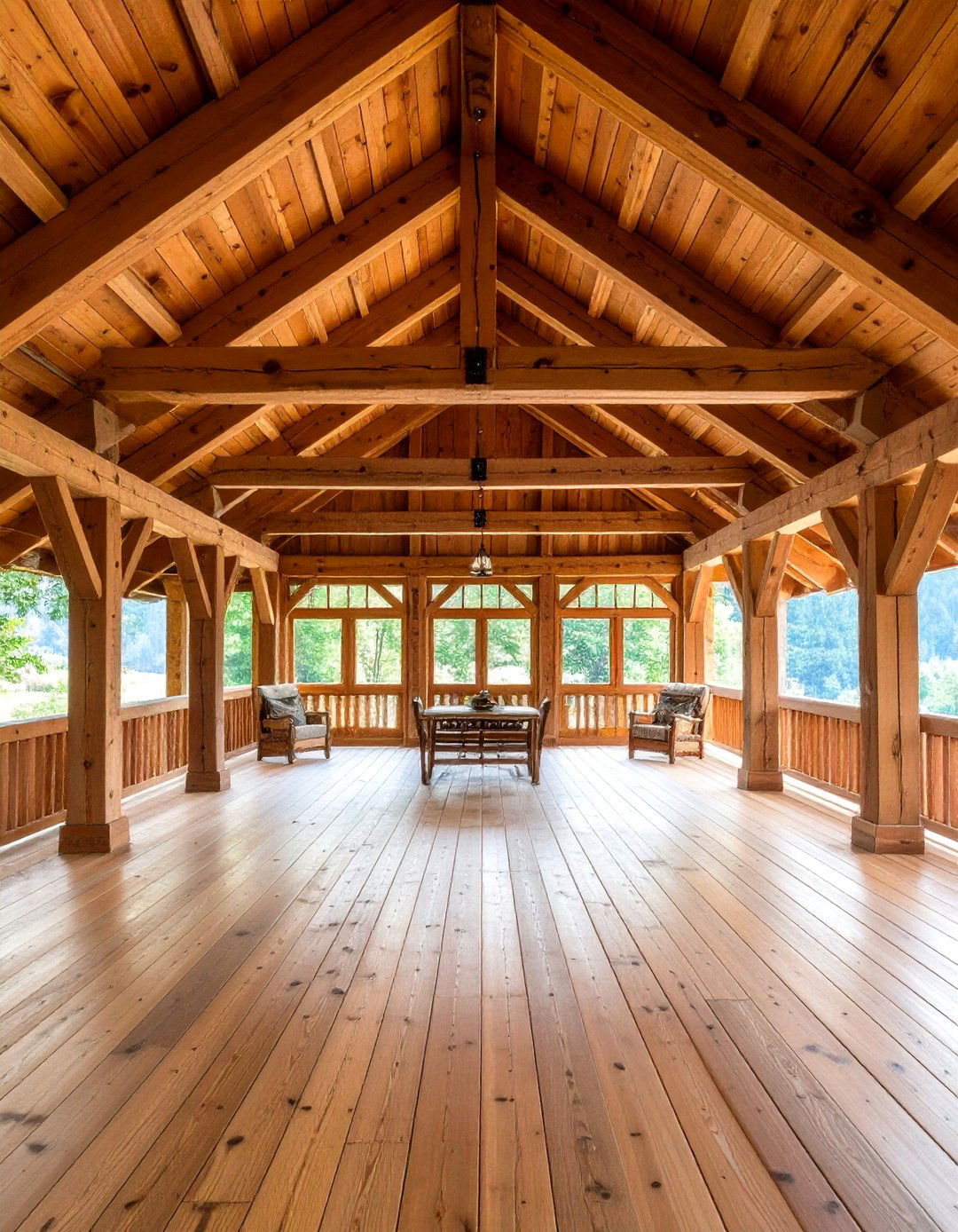 Vaulted Ceiling with Exposed Rafters - 24 Porch Ceiling Ideas