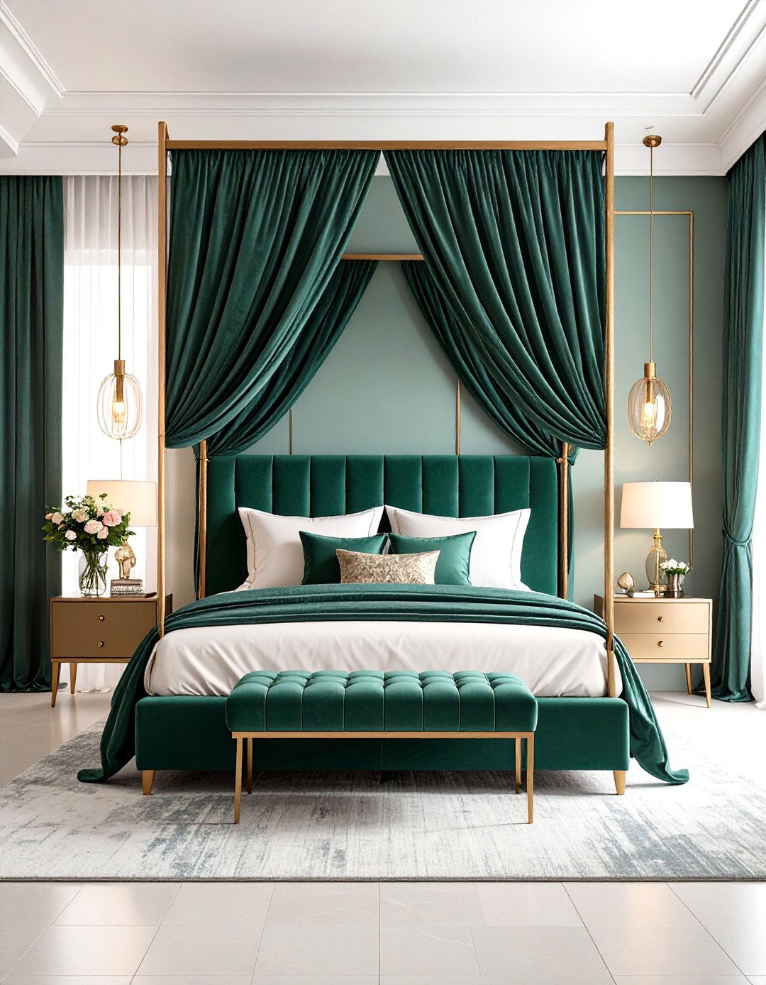Velvet Canopy Bed Elegance - 24 romantic bedroom ideas