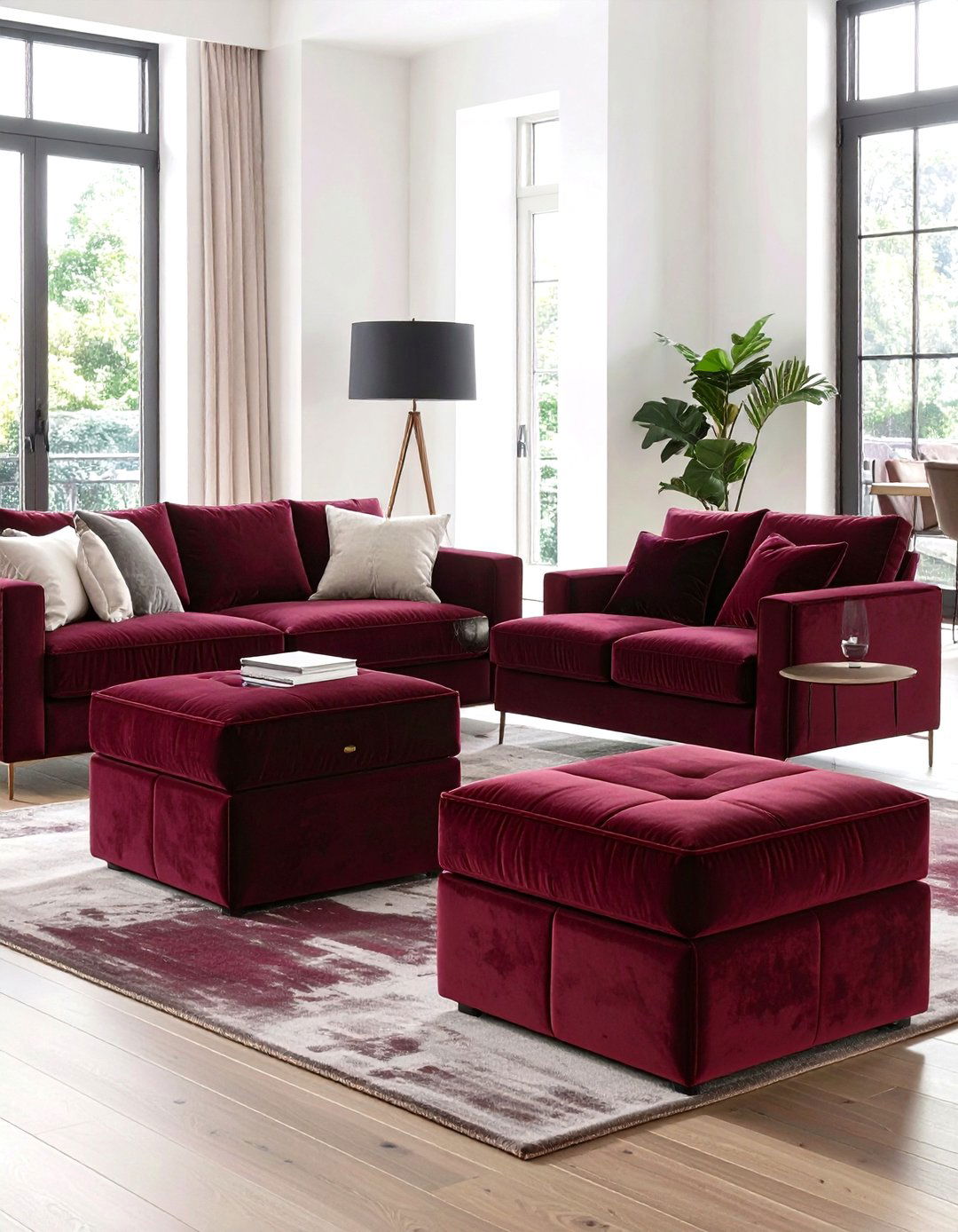 Velvet Ottoman Storage Cubes - 24 Living Room Furniture Ideas