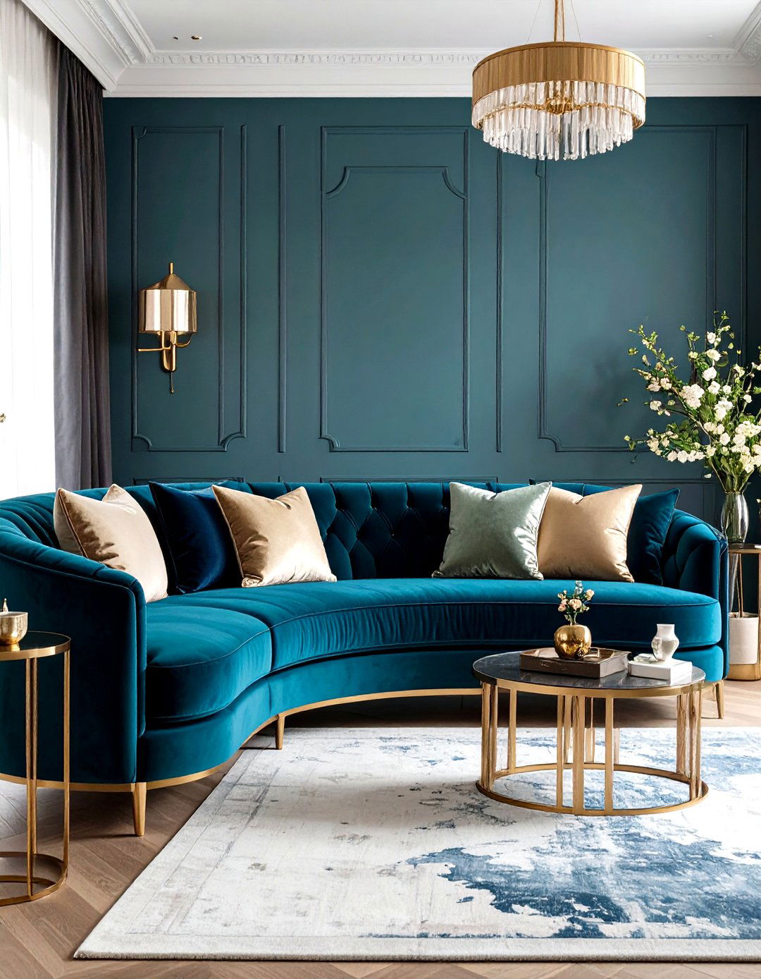 Velvet Seating Arrangement Luxury - 24 Glam Living Room Ideas