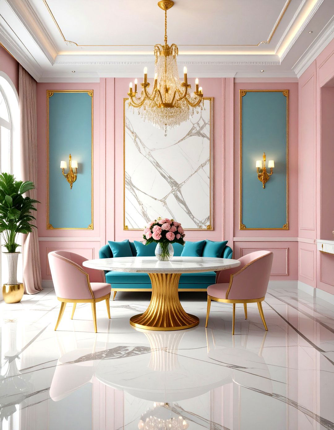 Venetian Plaster and Marble Combination - 24 Marble Fireplace Ideas