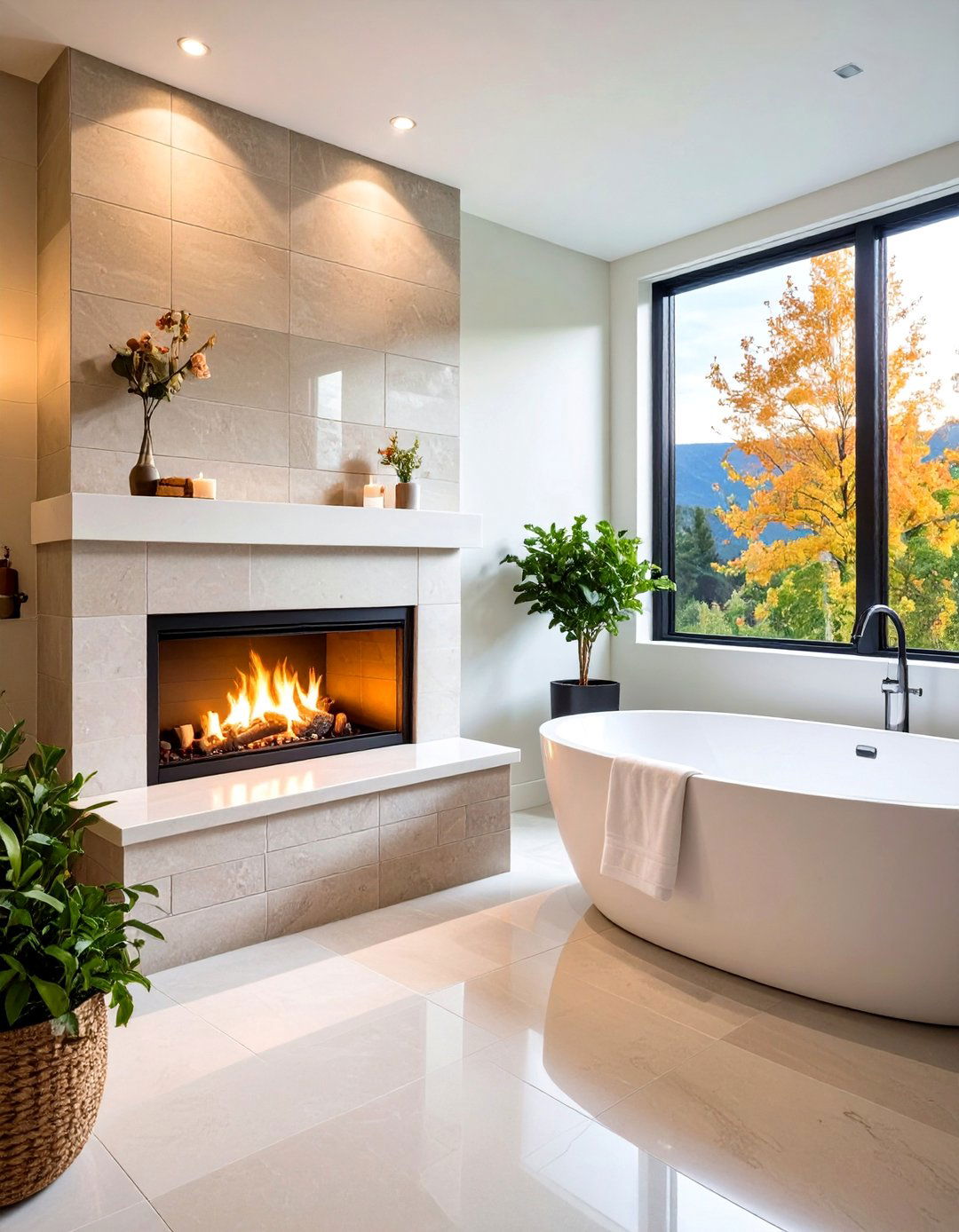 Ventless Corner Bathroom Fireplace Style - 24 Corner Gas Fireplace Ideas