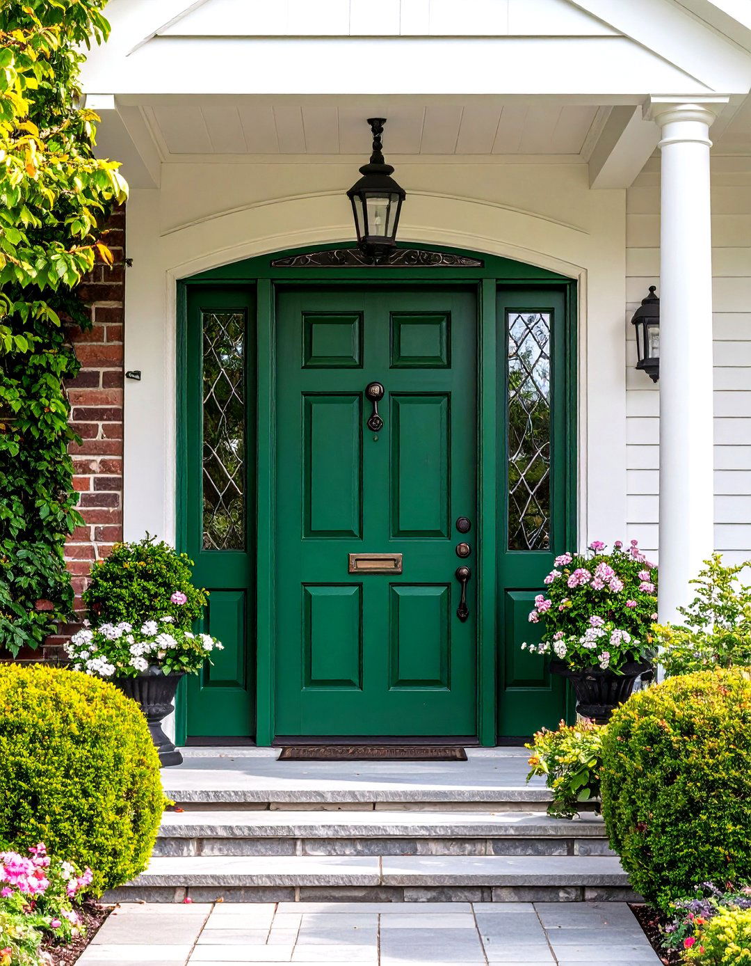 Verdigris Green Historic Door - 24 Green Front Door Ideas