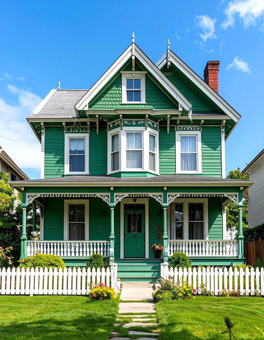 Verdigris Green Victorian Stick Style - 24 Green Victorian House Colors