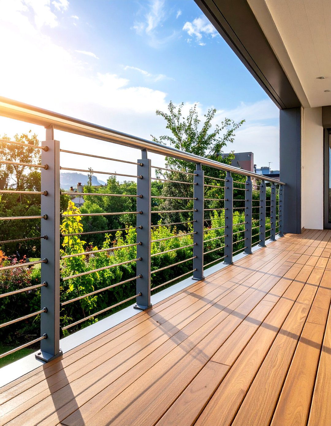 Vertical Cable Railing Designs - 24 Metal Deck Railing Ideas