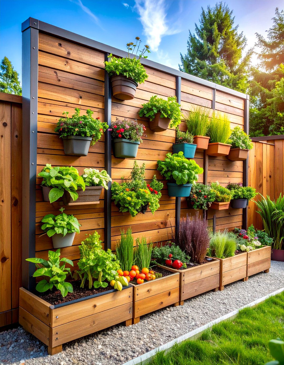 Vertical Container Garden Wall - 24 Backyard Ideas on a Budget