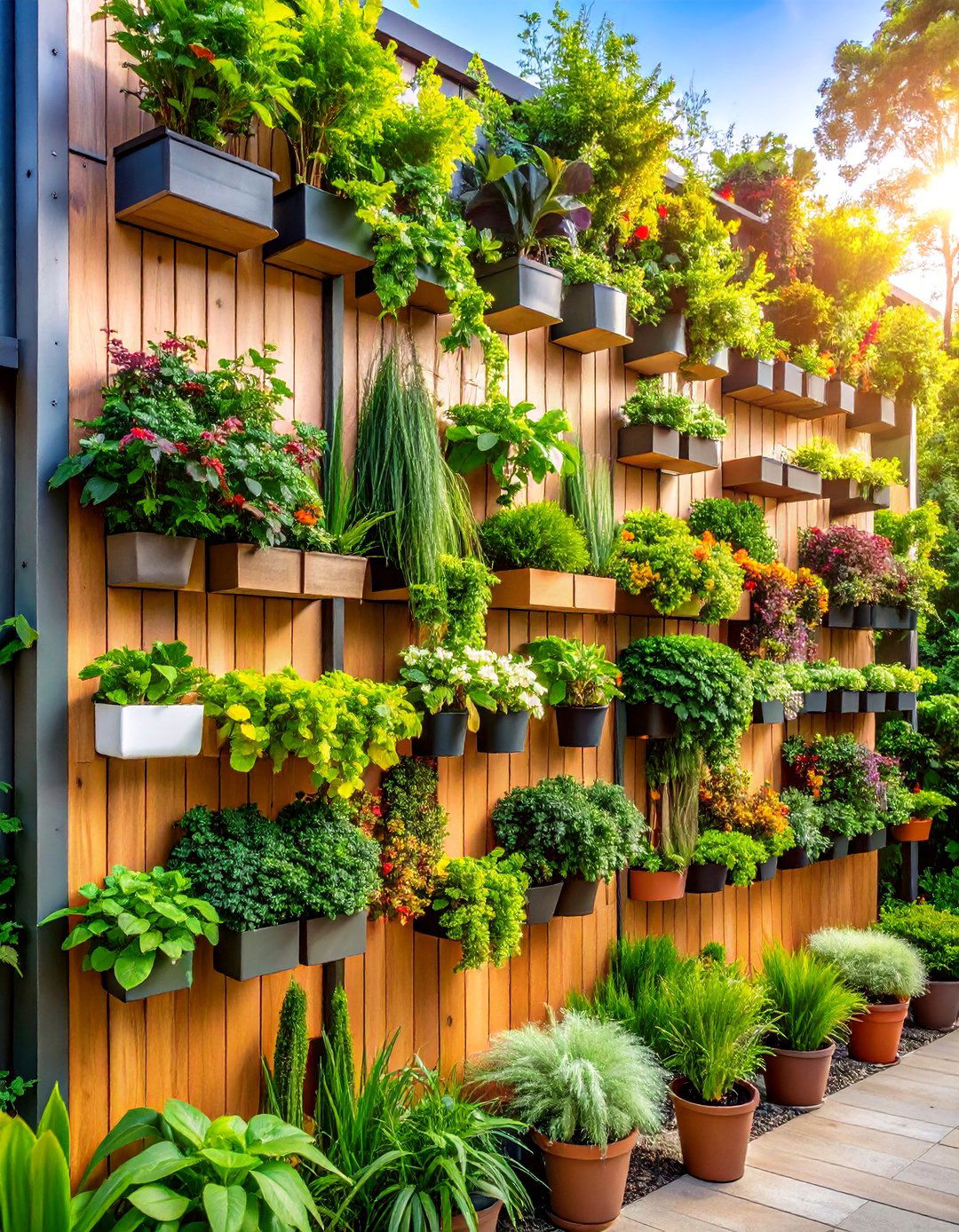Vertical Garden Integration Wall - 24 Cinder Block Fence Ideas