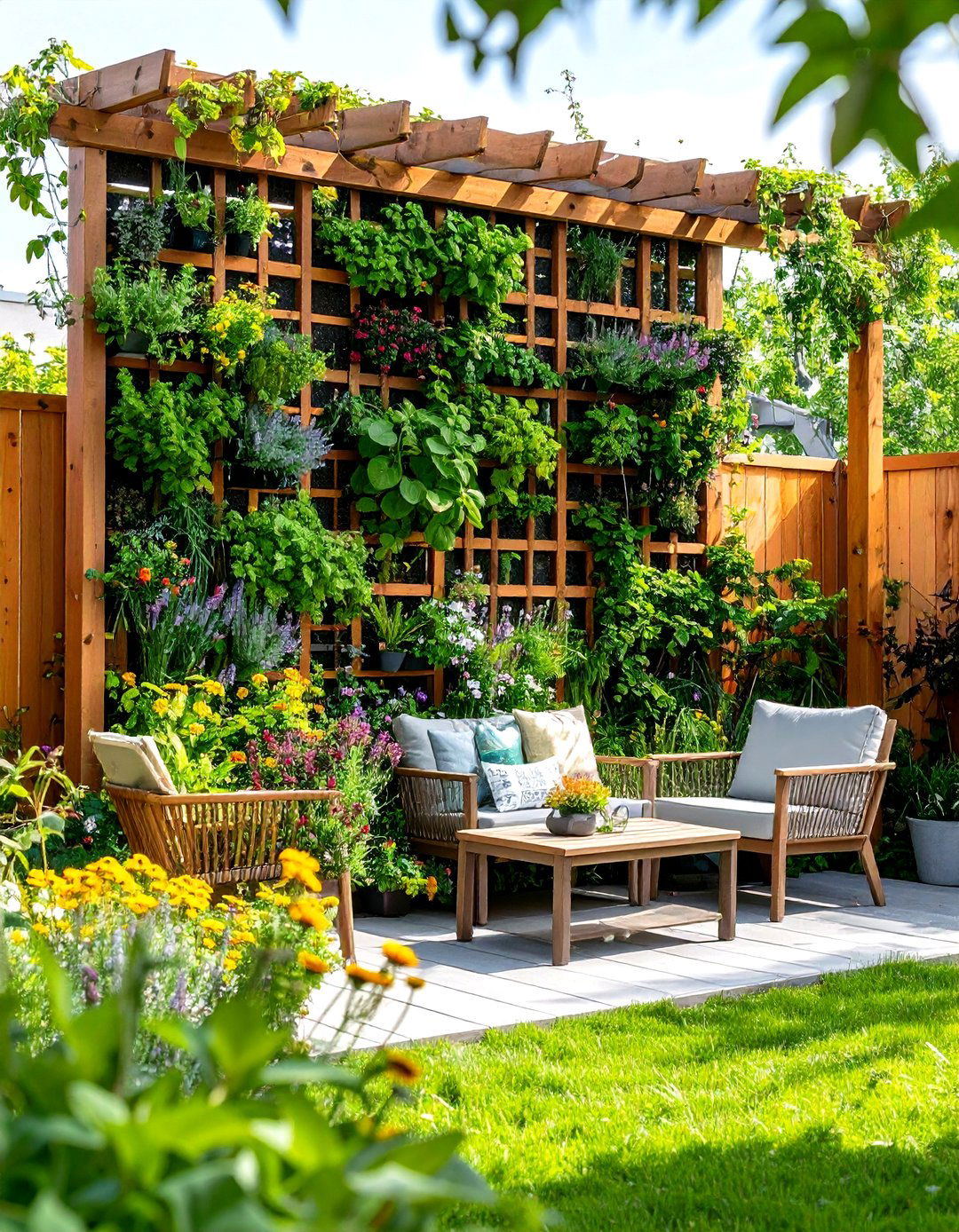 Vertical Garden Living Wall Patio - 24 Small Backyard Patio Ideas