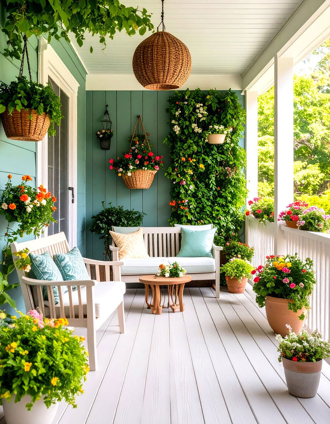 Vertical Garden Oasis Design - 24 Small Front Porch Ideas