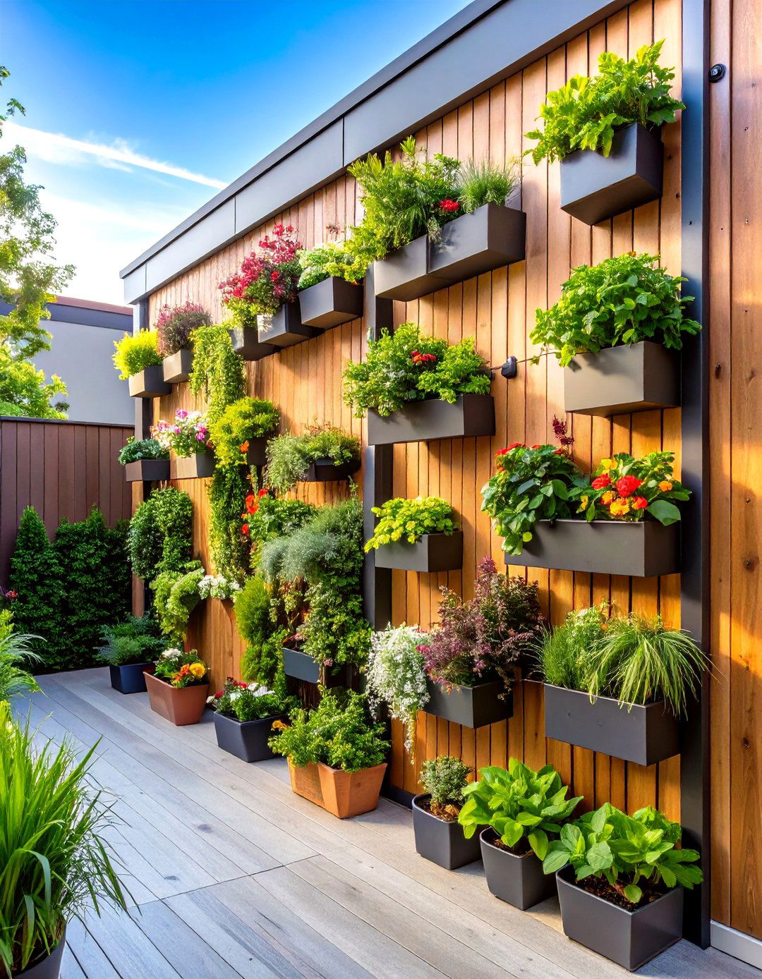 Vertical Garden Oasis Patio Design - 24 townhouse patio ideas