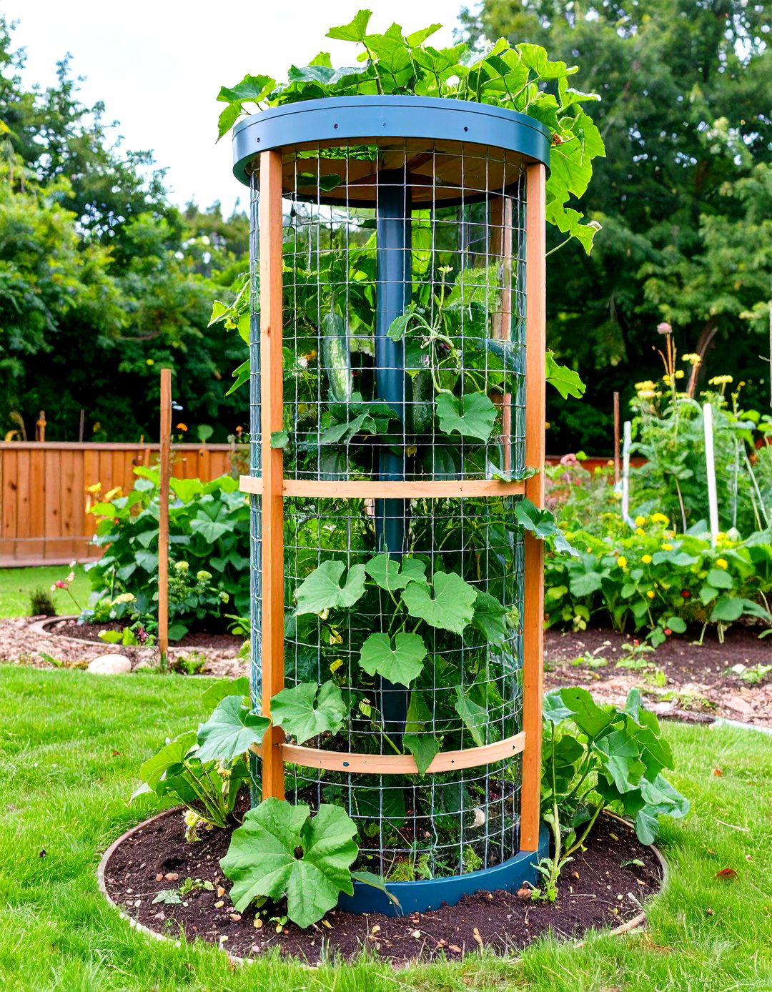 Vertical Garden Tower Trellis - 24 Cucumber Trellis Ideas