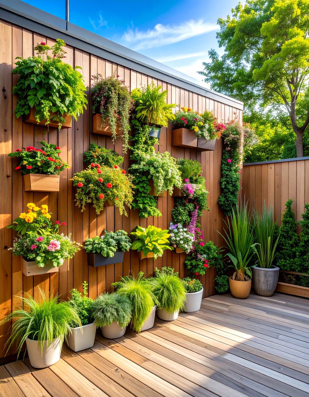 Vertical Garden Wall Deck - 24 Small Deck Ideas