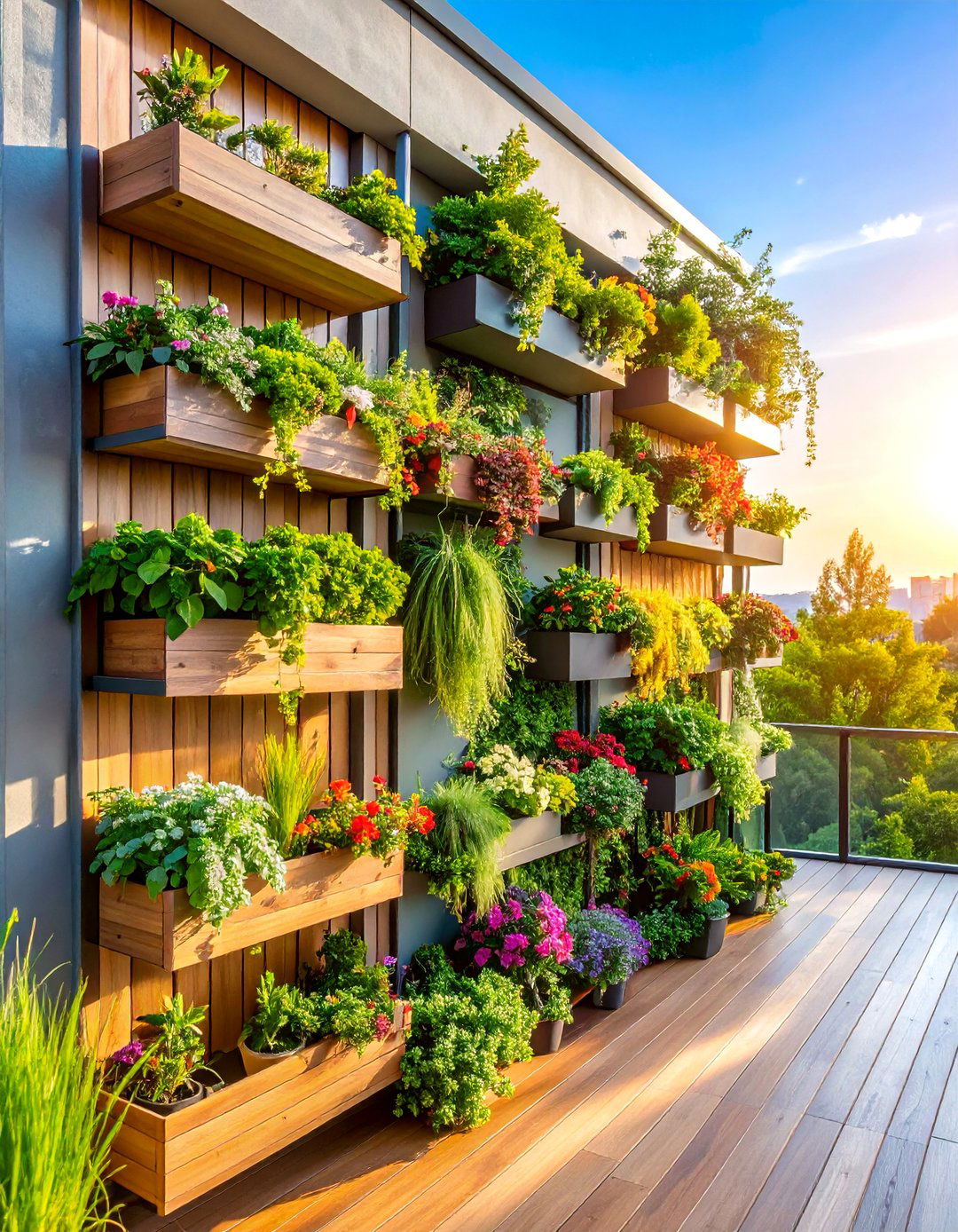 Vertical Garden Wall Design - 24 Balcony Deck Ideas