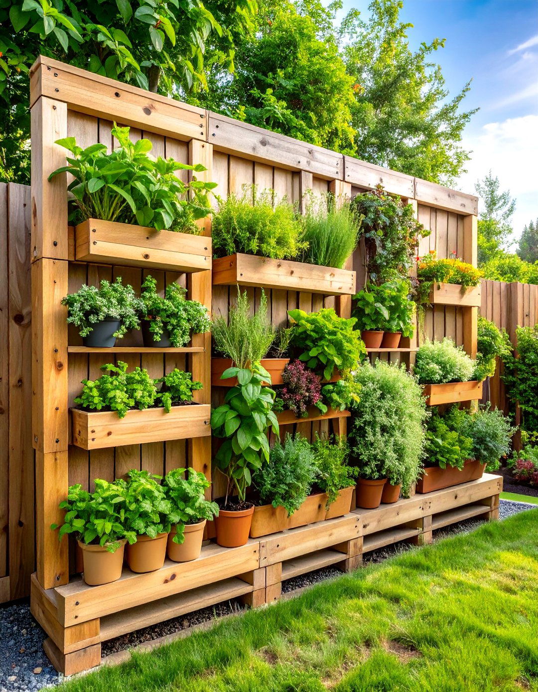 Vertical Herb Garden Wall - 24 Pallet Garden Ideas