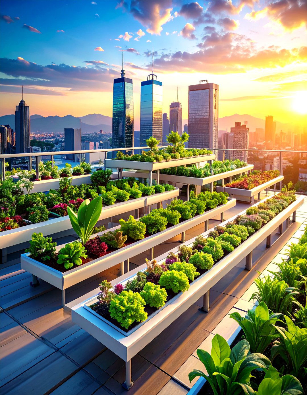 Vertical Hydroponic Tower Rooftop System - 24 Rooftop Greenhouse Ideas