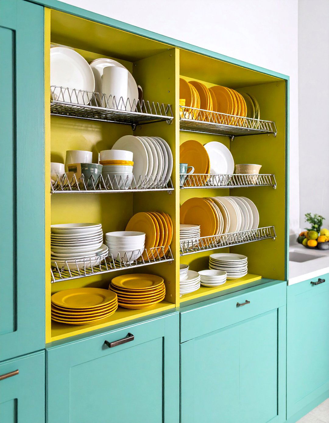 Vertical Kitchen Cabinet Plate Storage System - 24 Kitchen Cabinet Organization Ideas