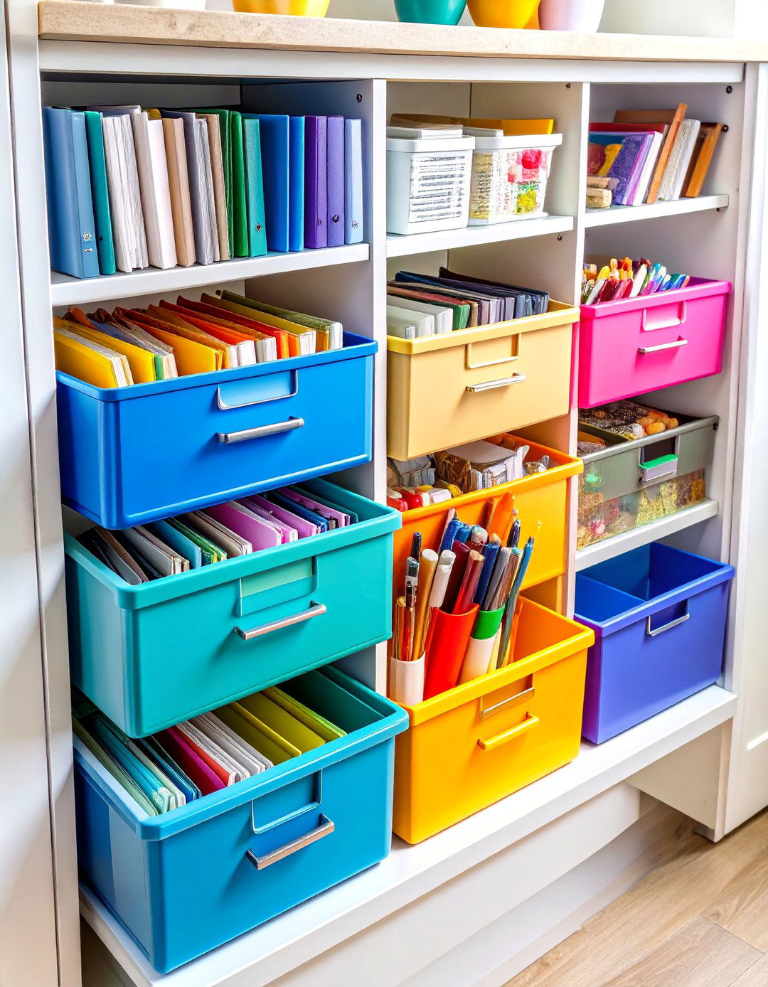 Vertical Lid Filing Cabinet Storage - 24 Tupperware Organization Ideas