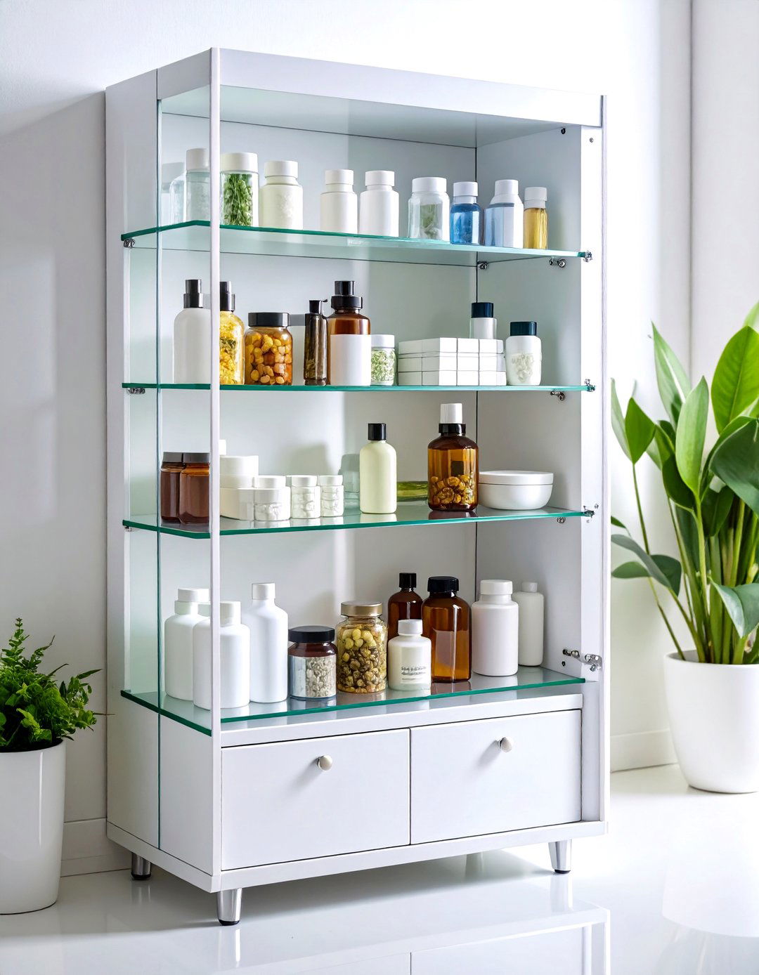 Vertical Medicine Cabinet Organization Towers - 24 Bathroom Cabinet Organization Ideas