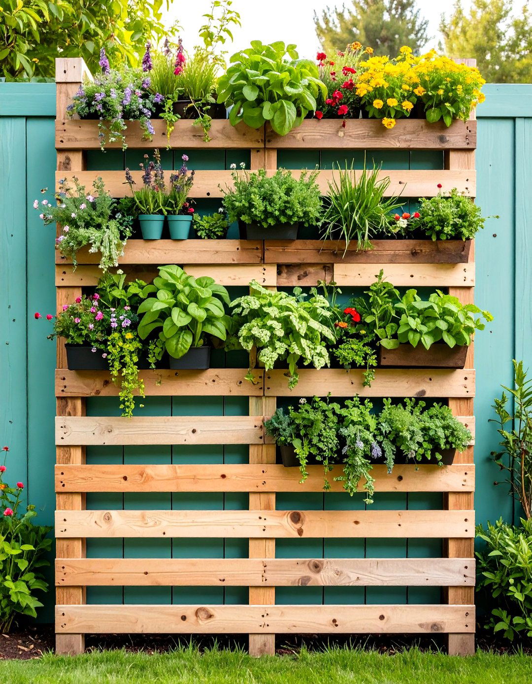 Vertical Pallet Garden Walls - 24 Budget Small Garden Ideas