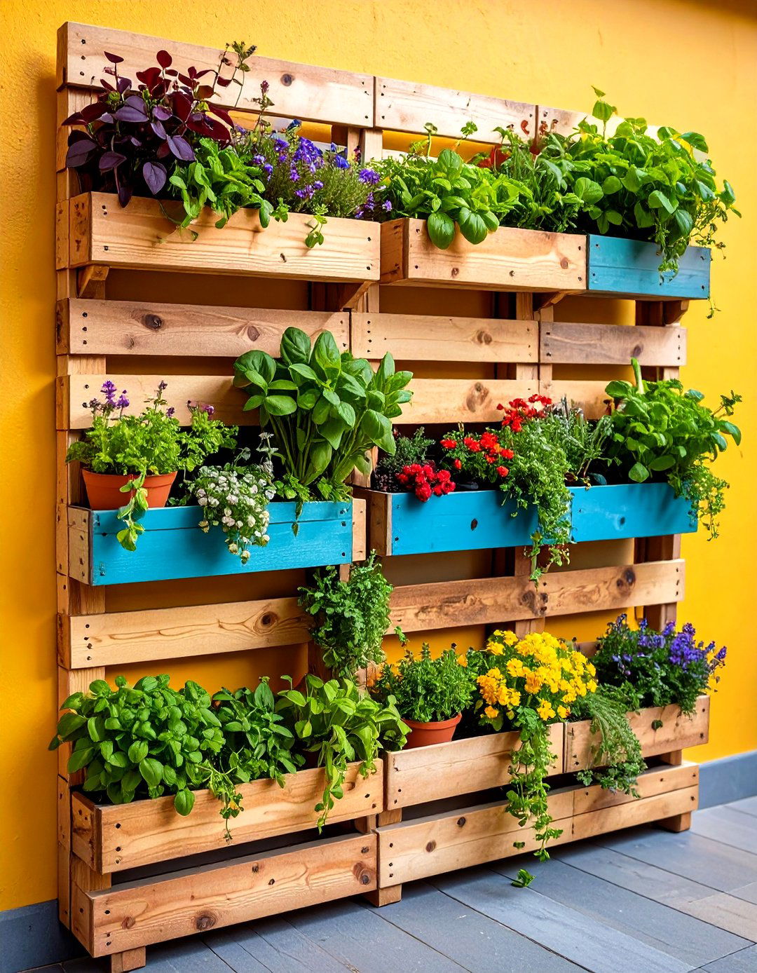 Vertical Pallet Herb Wall Garden - 24 Herb Garden Ideas