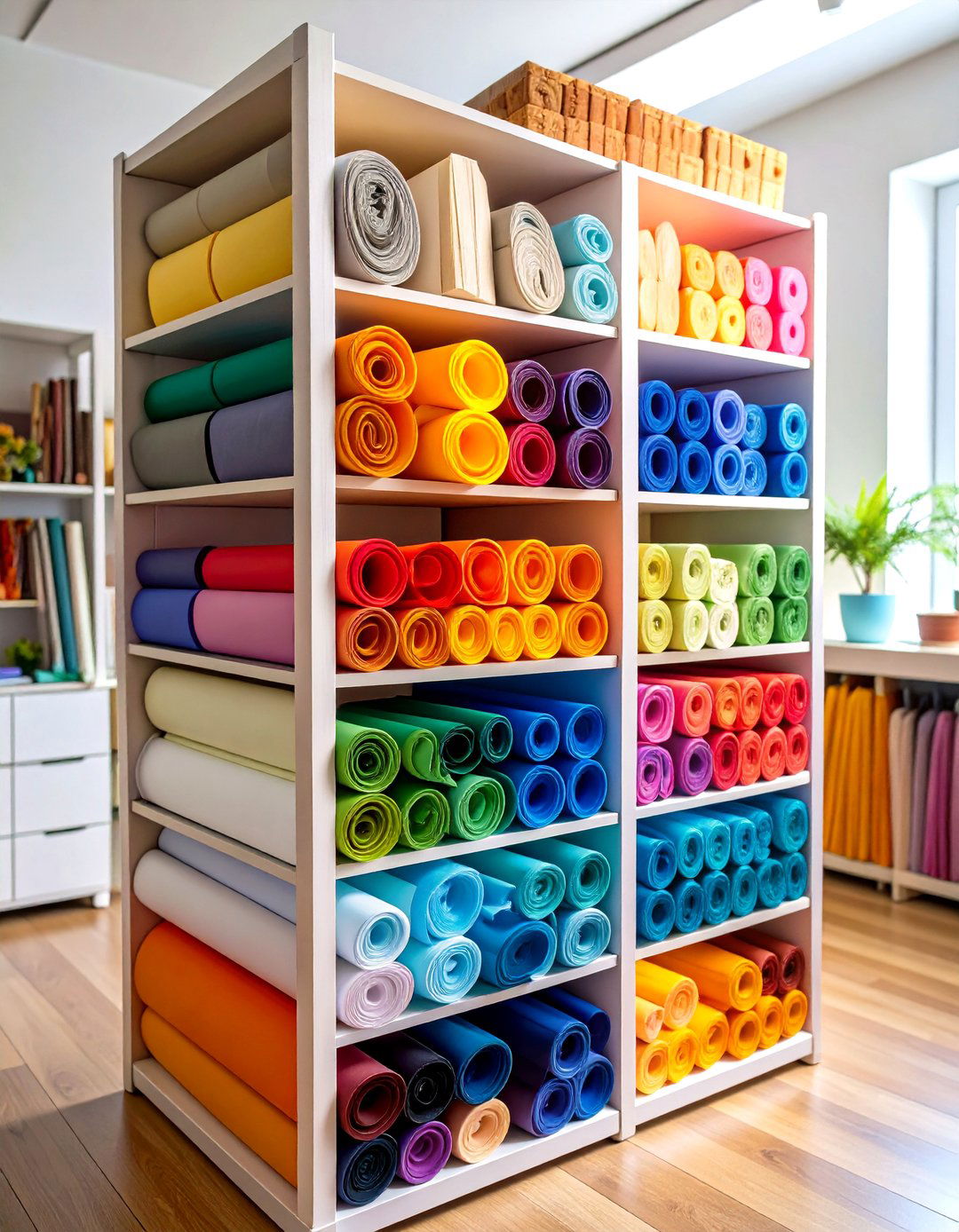 Vertical Paper Storage Towers - 24 Craft Room Organization Ideas