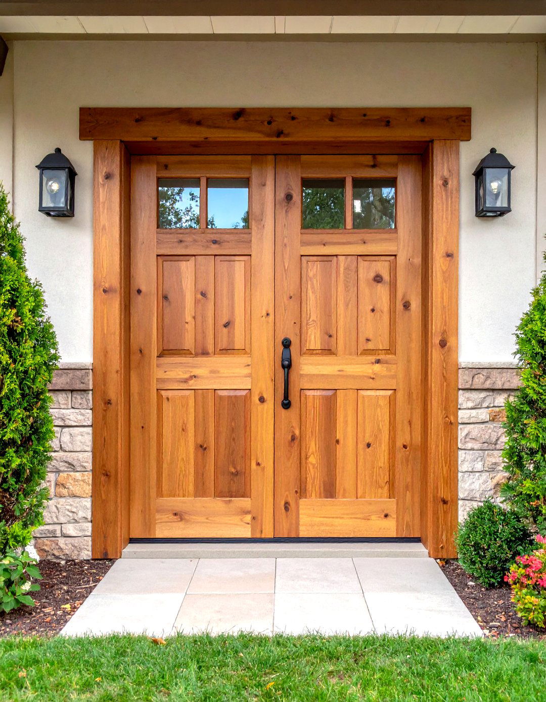 Vertical Plank Rustic Authenticity - 24 Farmhouse Front Door Ideas