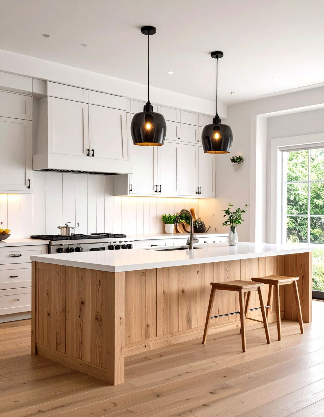 Vertical Shiplap for Modern Appeal - 24 Shiplap Backsplash Ideas for Your Kitchen