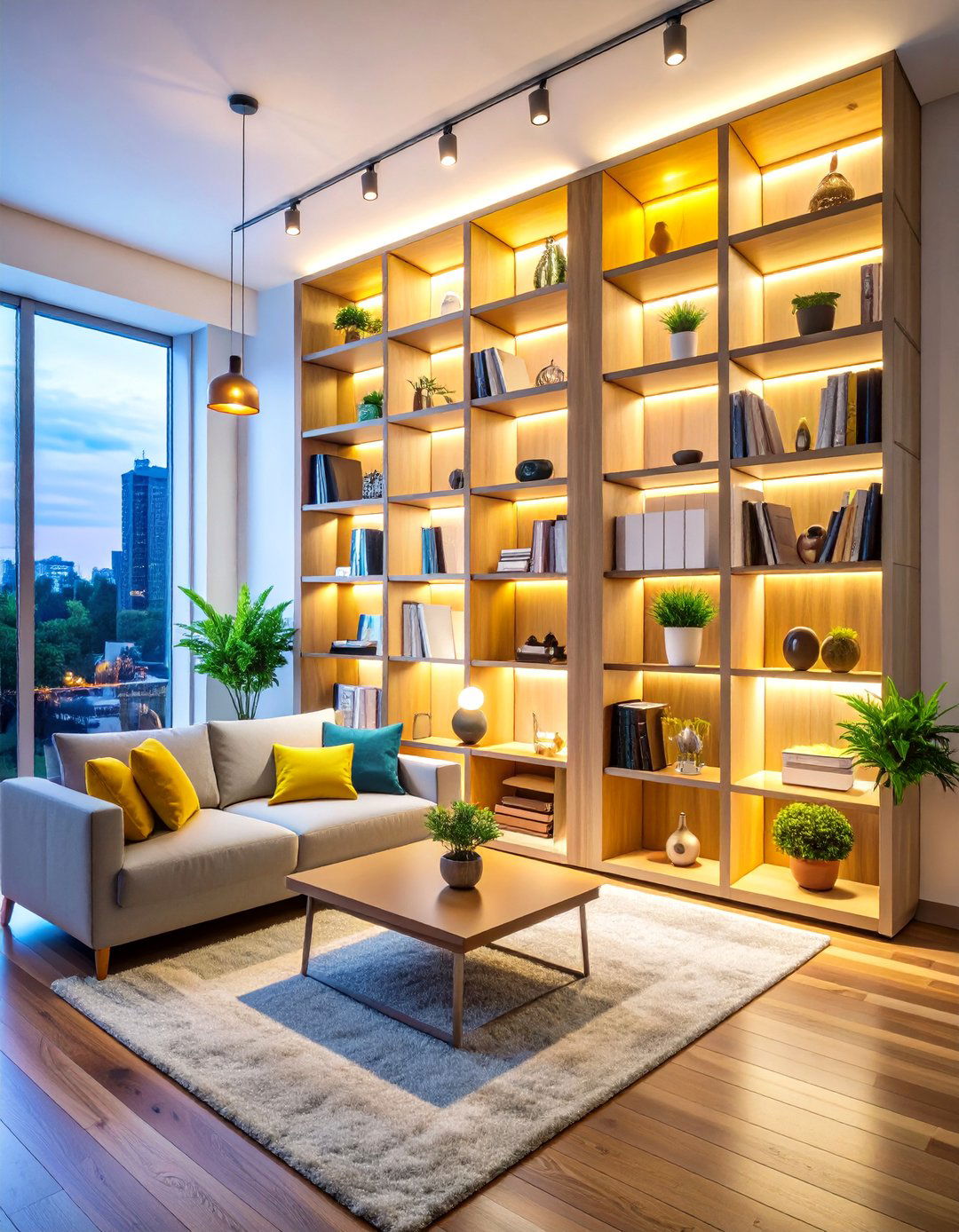 Vertical Storage Wall Living Room - 24 Apartment Small Living Room Ideas