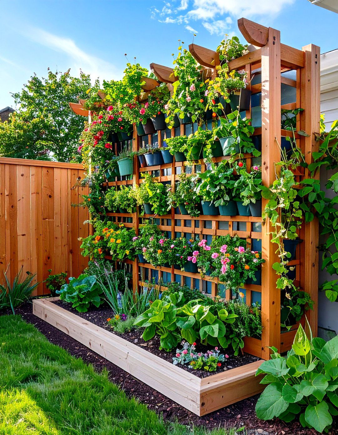 Vertical Trellis Systems - 24 Small Backyard Landscaping Ideas
