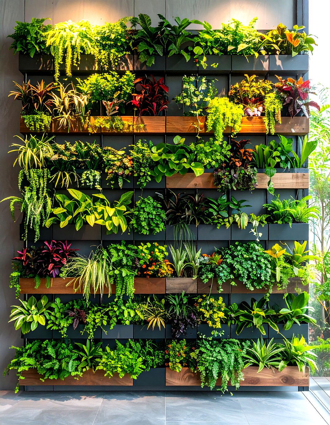Vertical Tropical Wall Garden - 24 Tropical Landscape Ideas