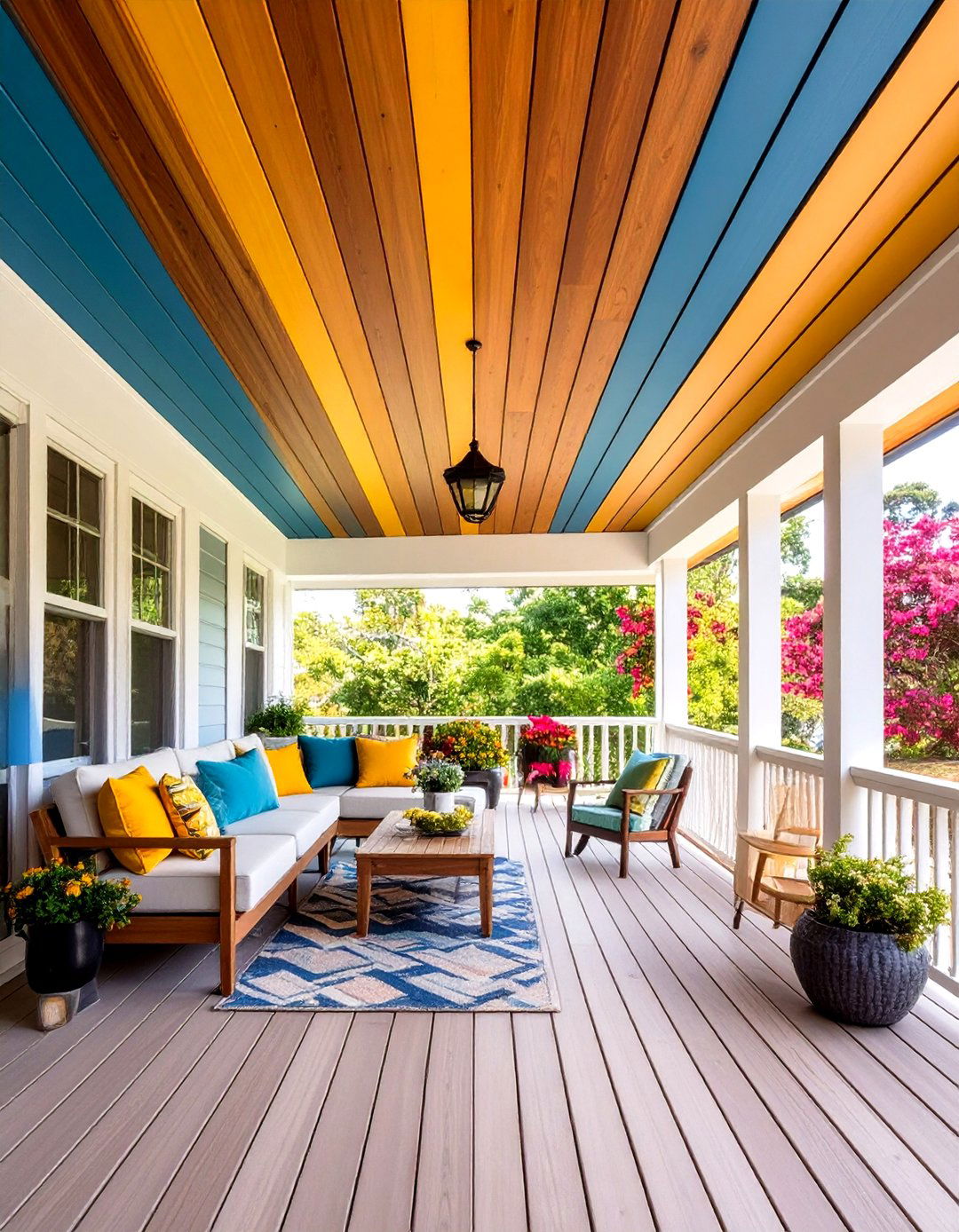 Vertical Vinyl Slat Ceiling for Contemporary Linear Design - 24 Vinyl Porch Ceiling Ideas