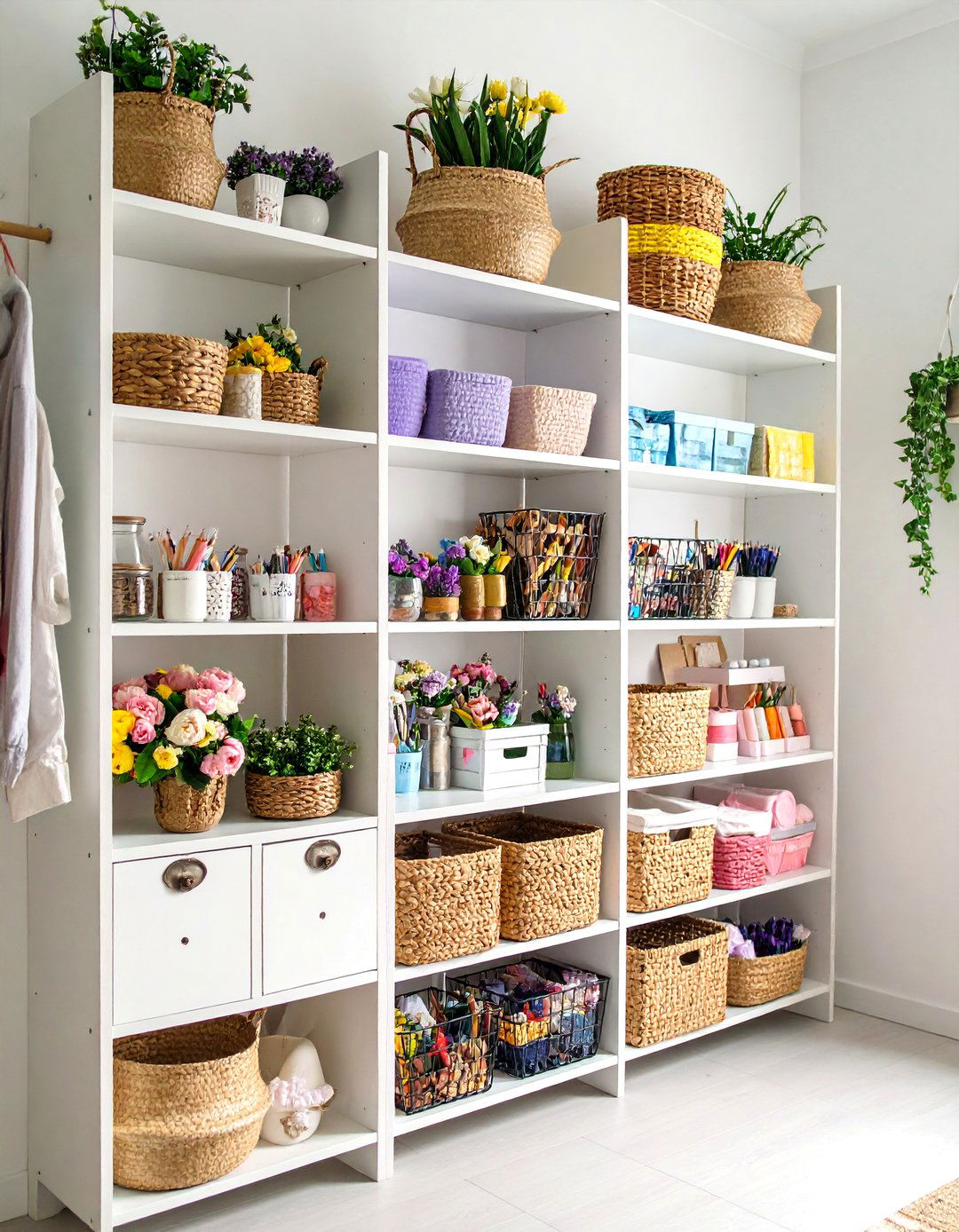 Vertical Wall Mounted Storage - 24 Small Craft Room Ideas