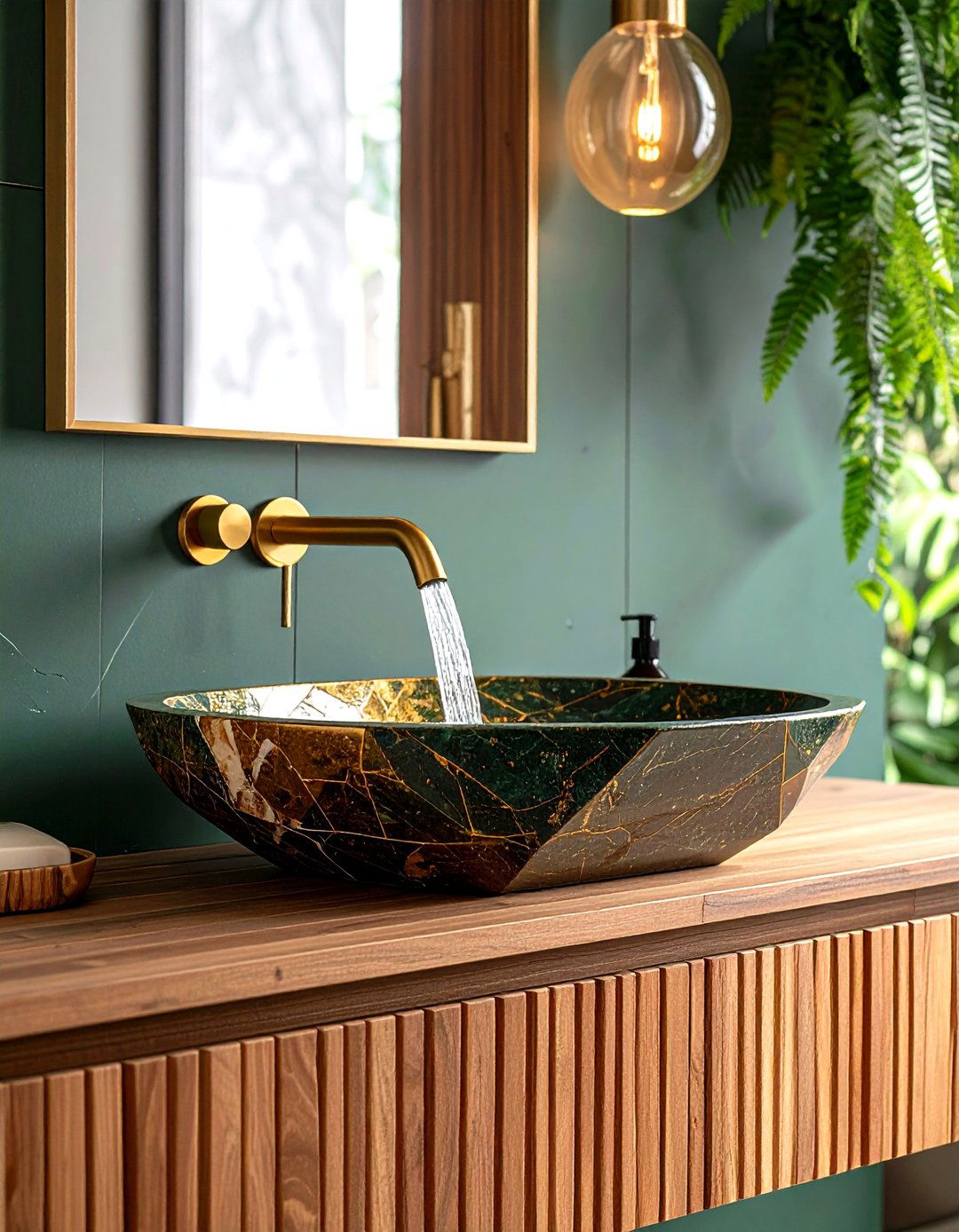 Vessel Sink with Waterfall Faucet - 24 Minimalist Bathroom Ideas