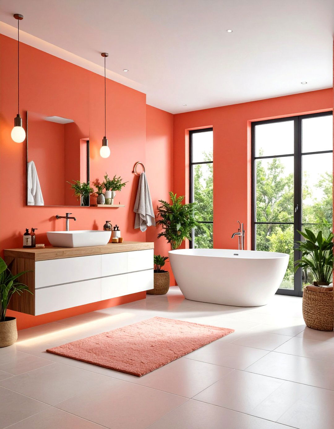 Vibrant Color Drenched Bathroom Space - 24 Teen Bathroom Ideas