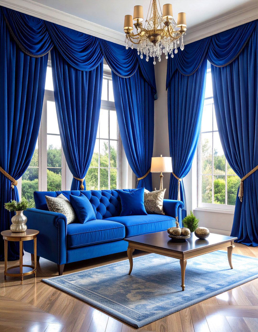 Vibrant Jewel Tone Curtain Statements - 24 Living Room Curtain Ideas