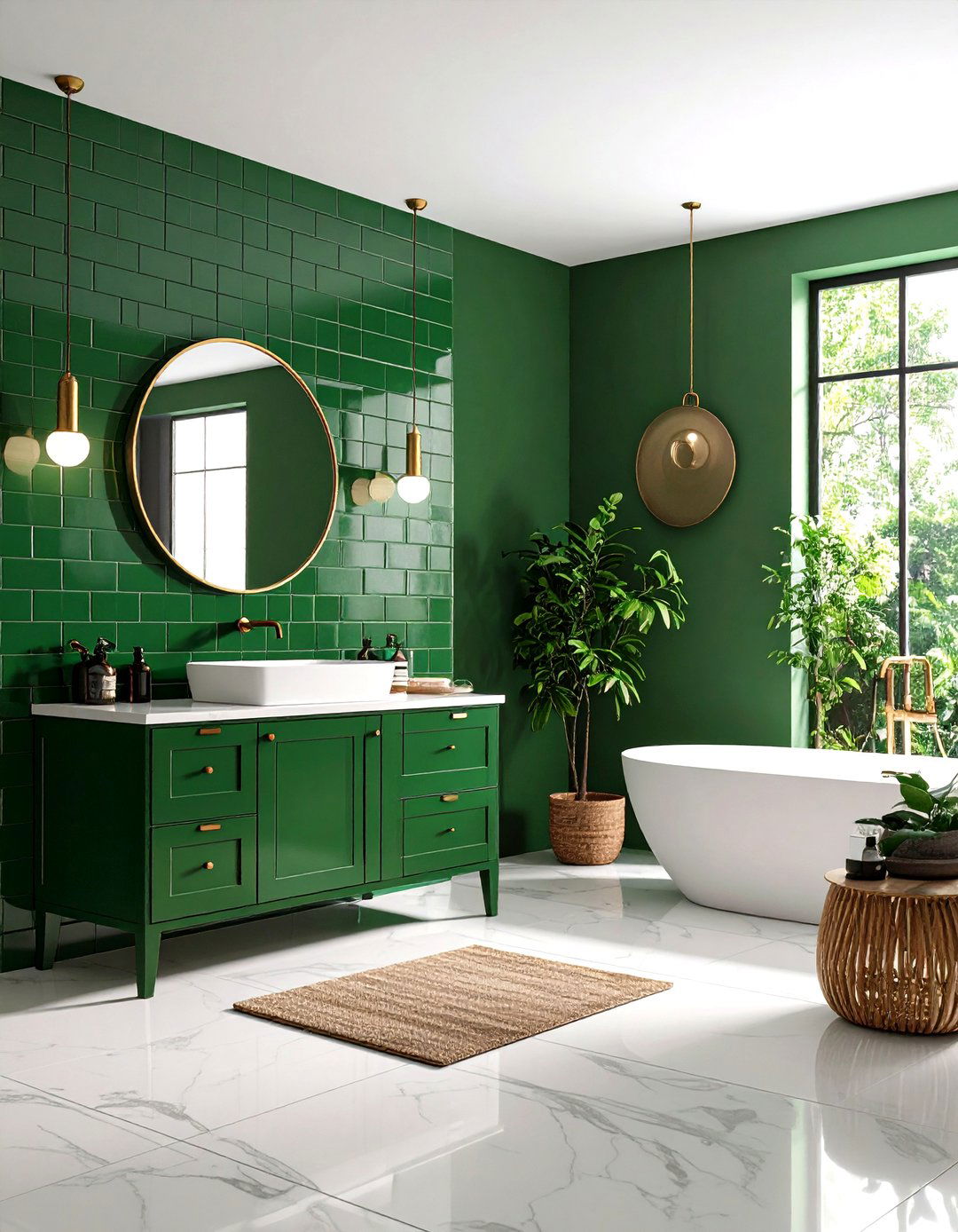Vibrant Statement Color Backsplash - 24 Bathroom Backsplash Ideas